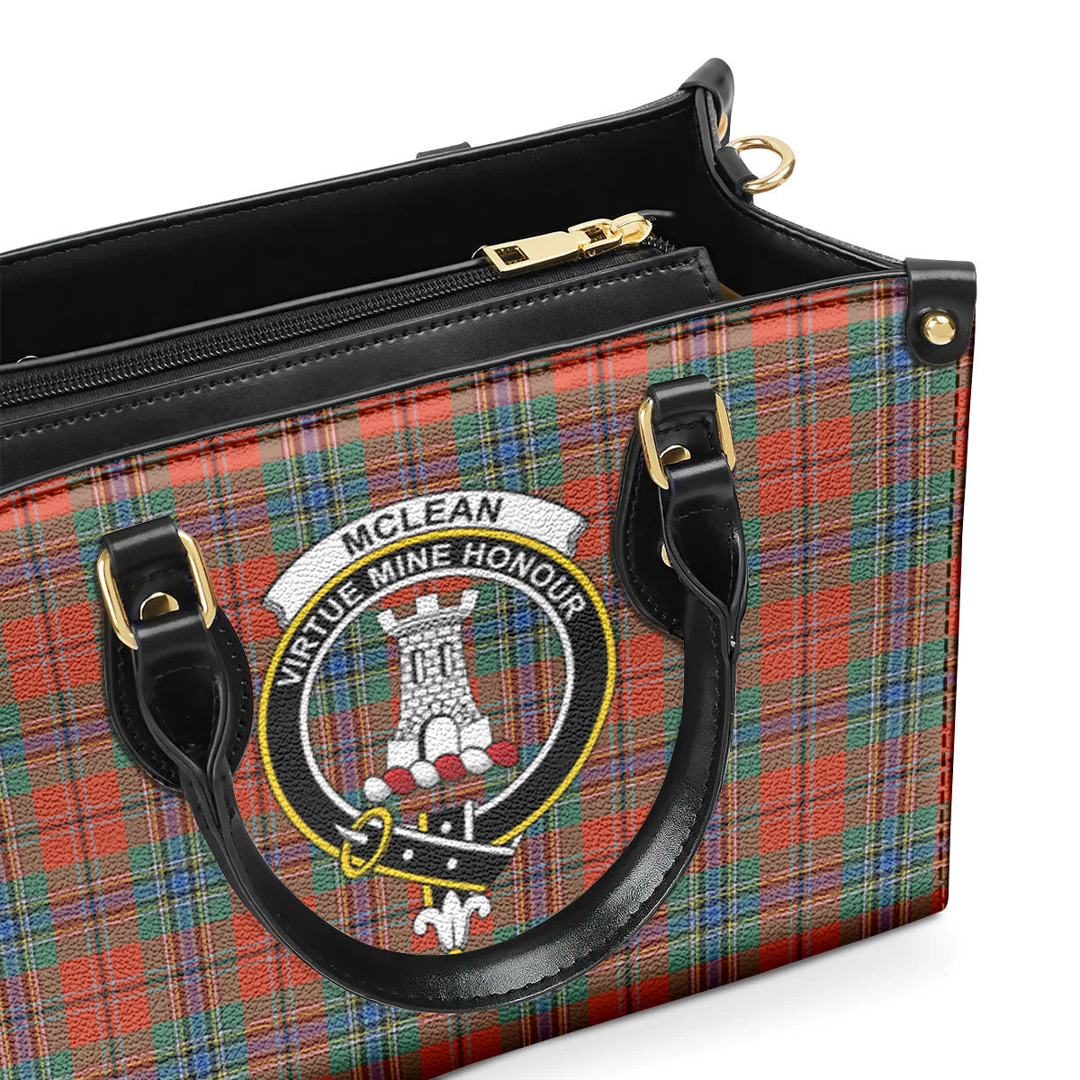 McLean of Duart Ancient Tartan Crest Leather Handbag