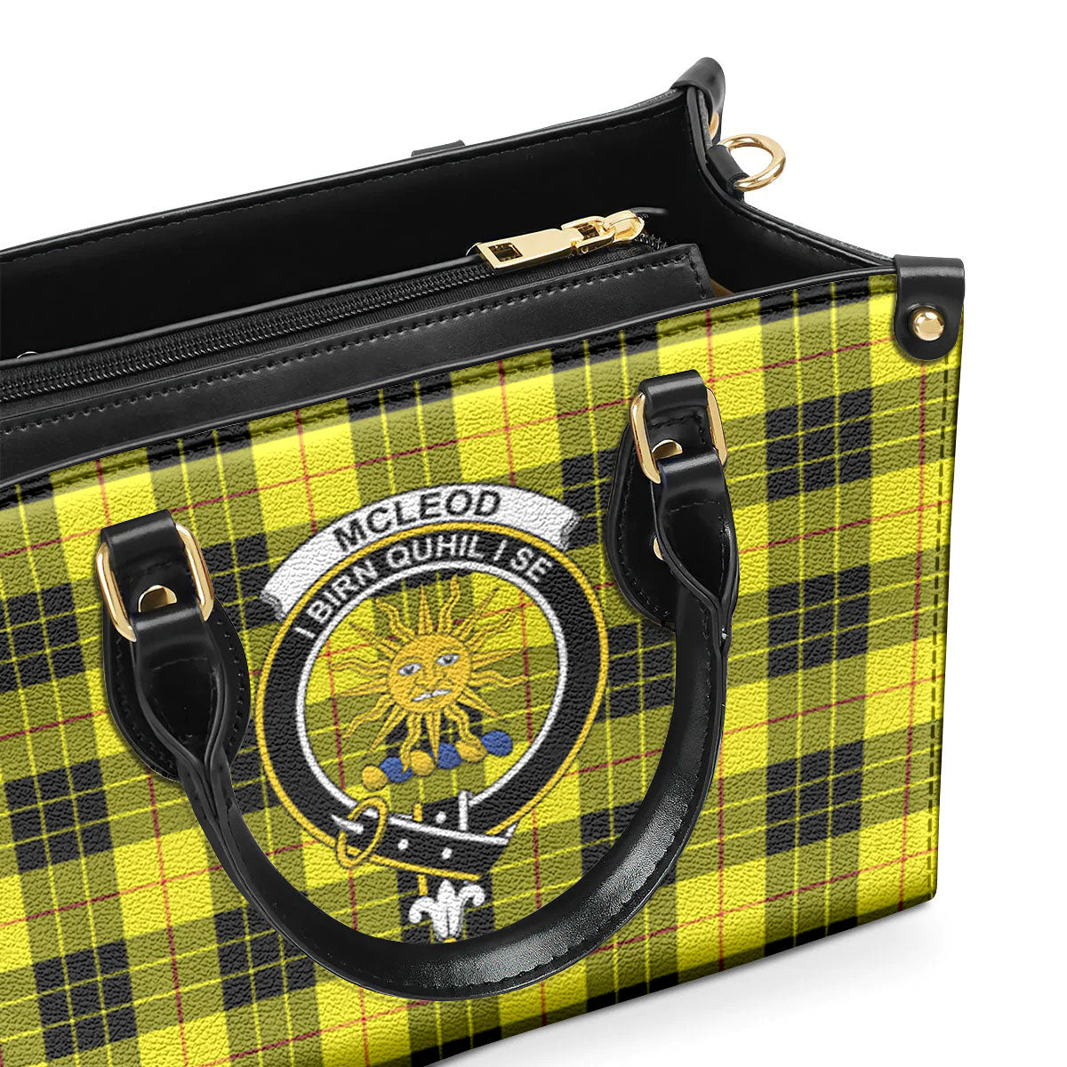 McLeod of Lewis Modern Tartan Crest Leather Handbag