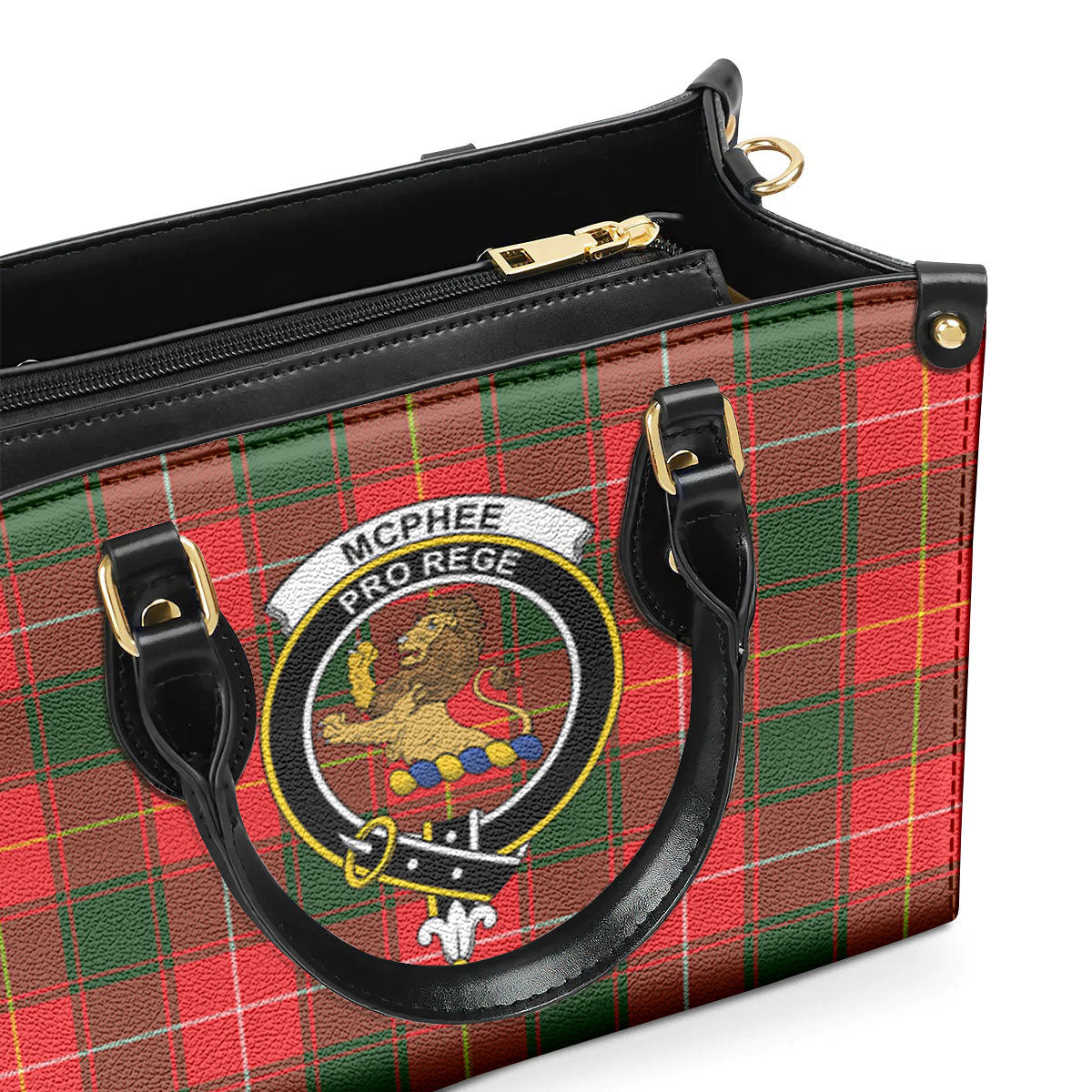 McPhee Tartan Crest Leather Handbag