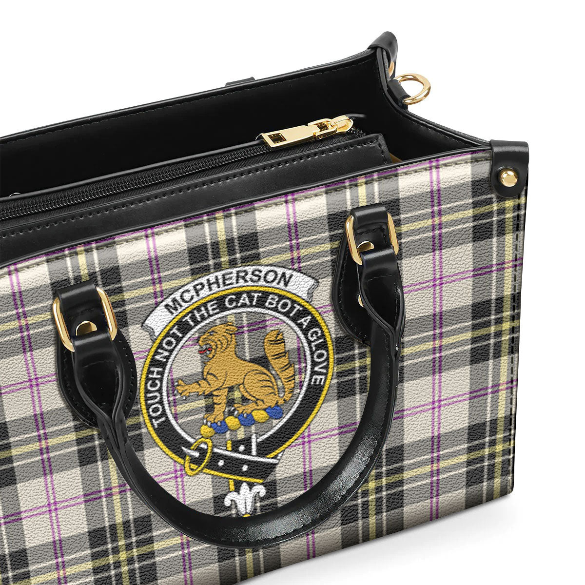 McPherson Dress Ancient Tartan Crest Leather Handbag