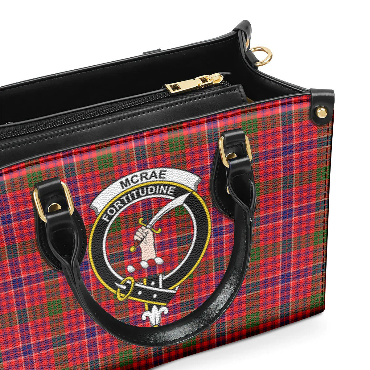 McRae Modern Tartan Crest Leather Handbag