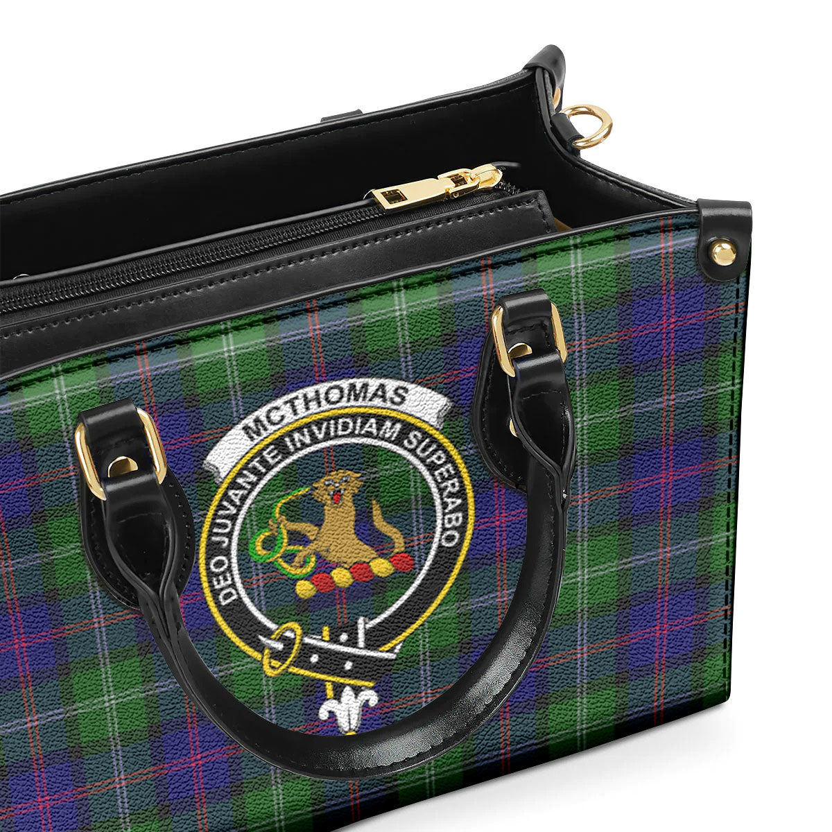 McThomas Modern Tartan Crest Leather Handbag