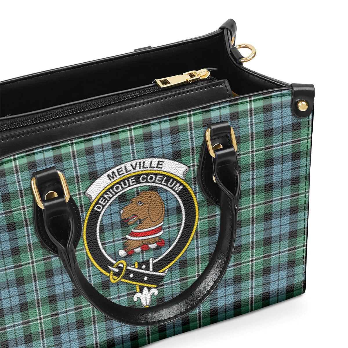 Melville Tartan Crest Leather Handbag