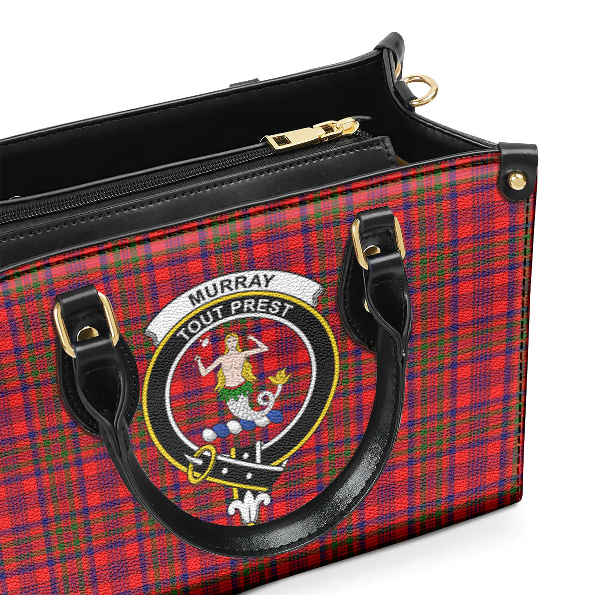 Murray (of Dysart) Tartan Crest Leather Handbag