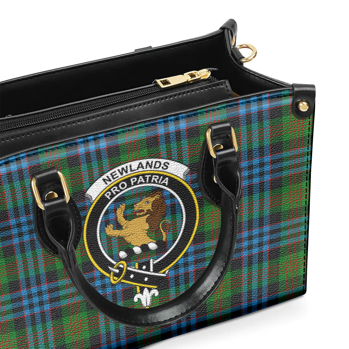 Newlands Tartan Crest Leather Handbag