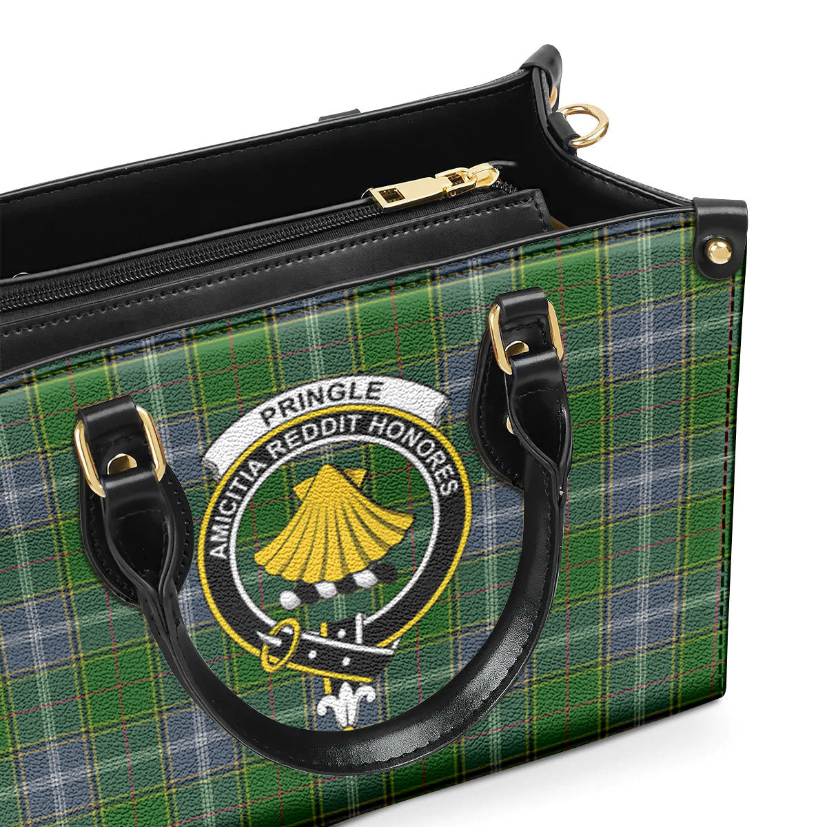 Pringle Tartan Crest Leather Handbag