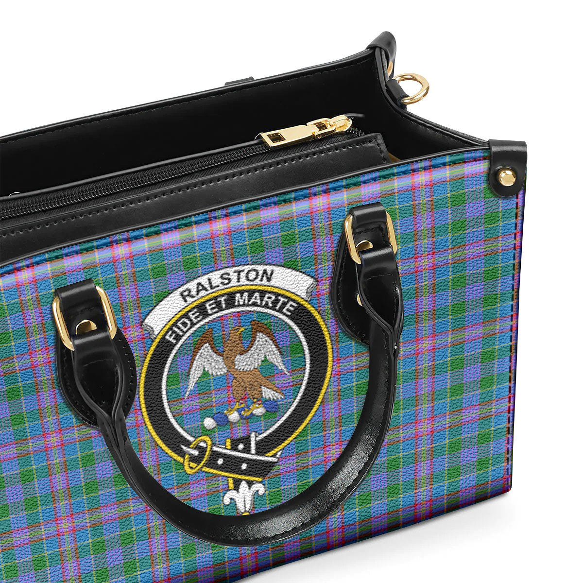 Ralston Tartan Crest Leather Handbag