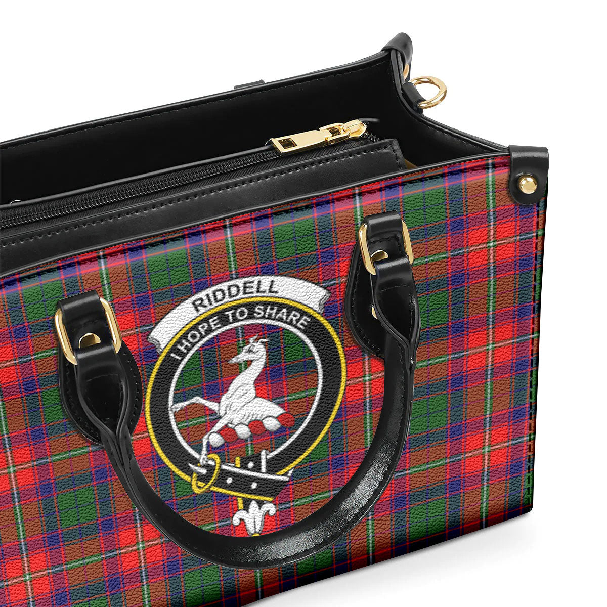 Riddell Tartan Crest Leather Handbag