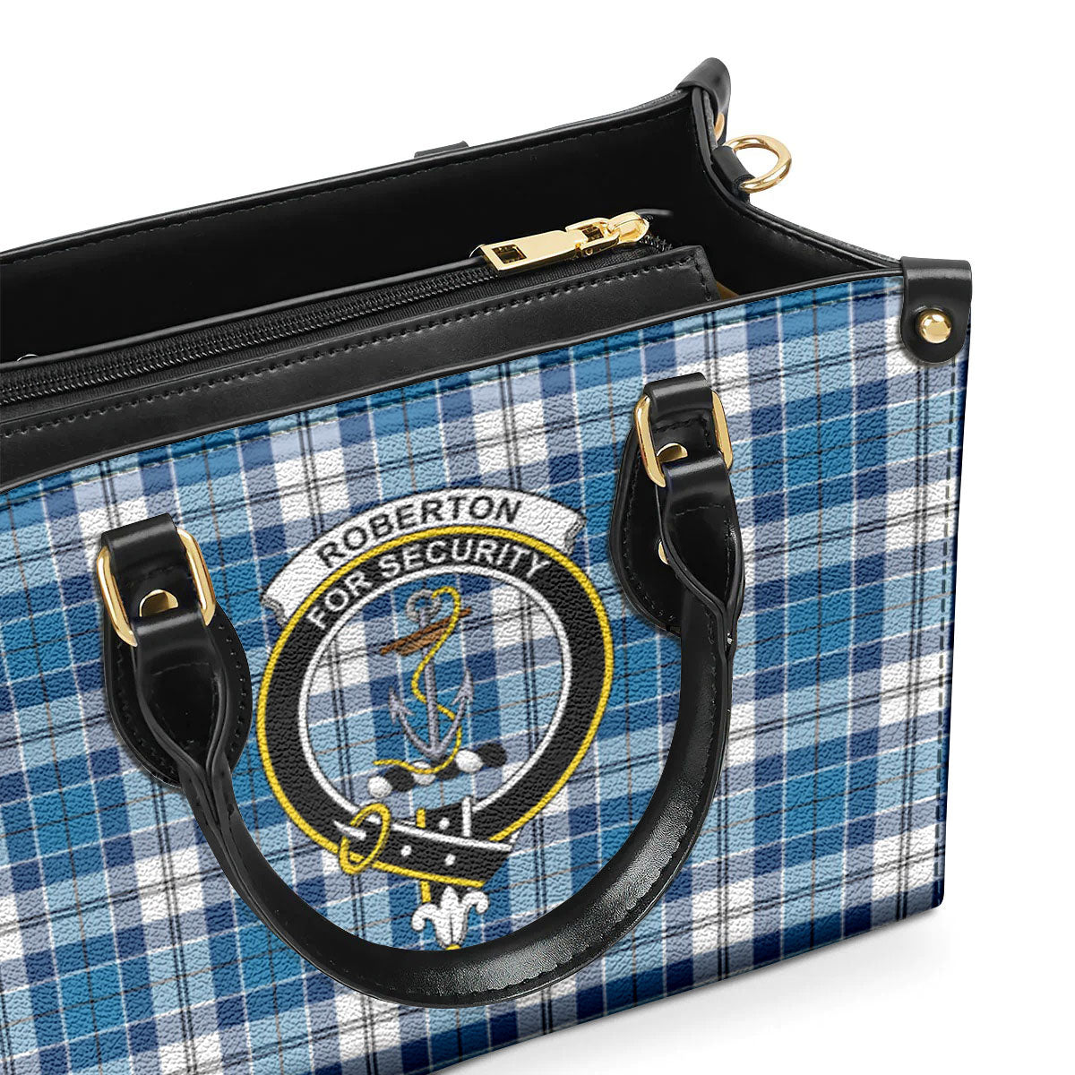 Roberton Tartan Crest Leather Handbag