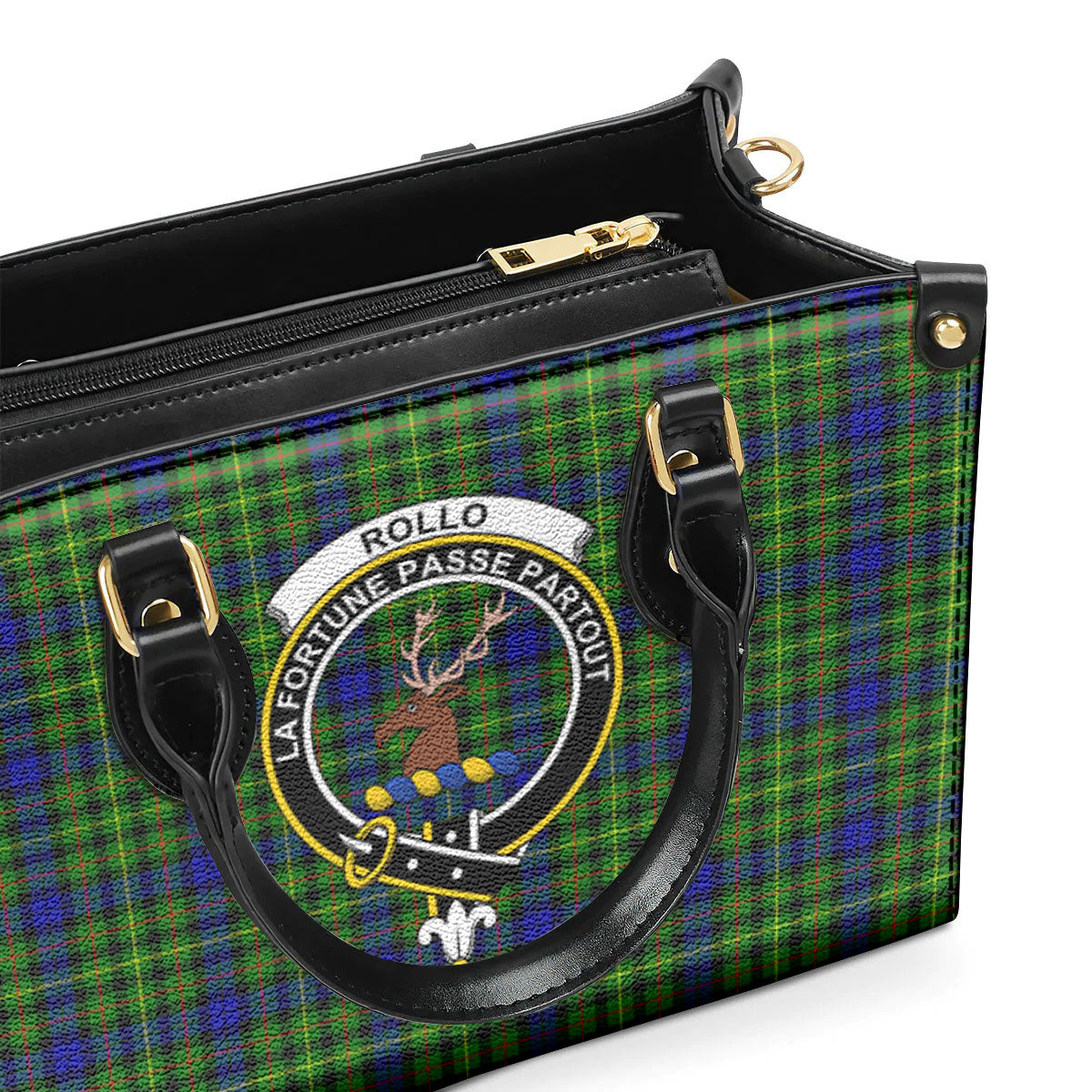 Rollo Modern Tartan Crest Leather Handbag