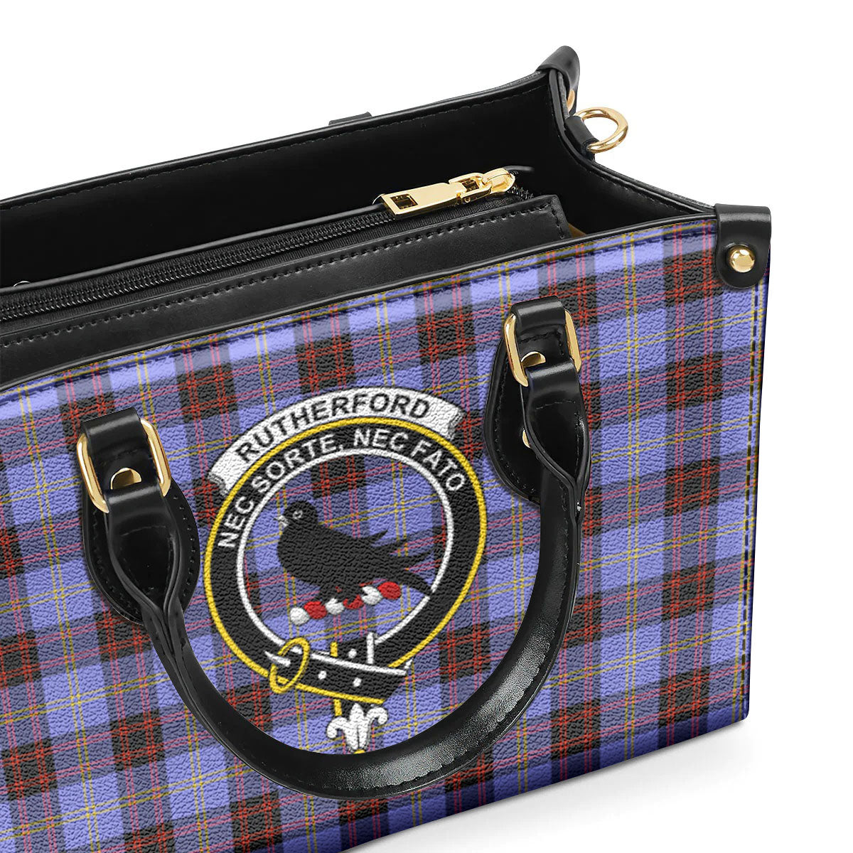 Rutherford Tartan Crest Leather Handbag