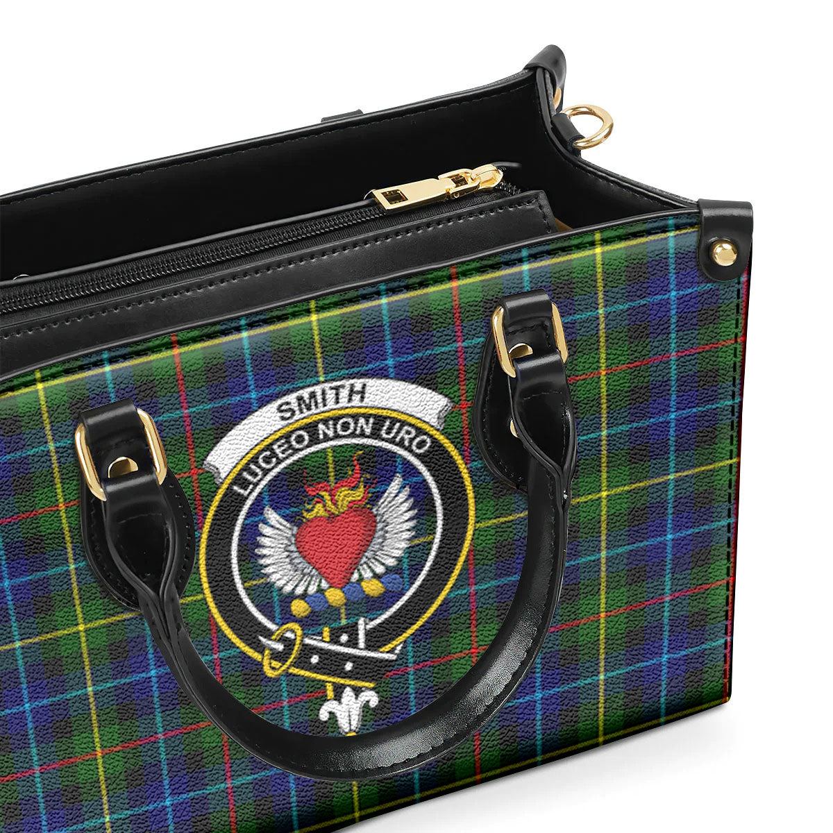 Smith Modern Tartan Crest Leather Handbag