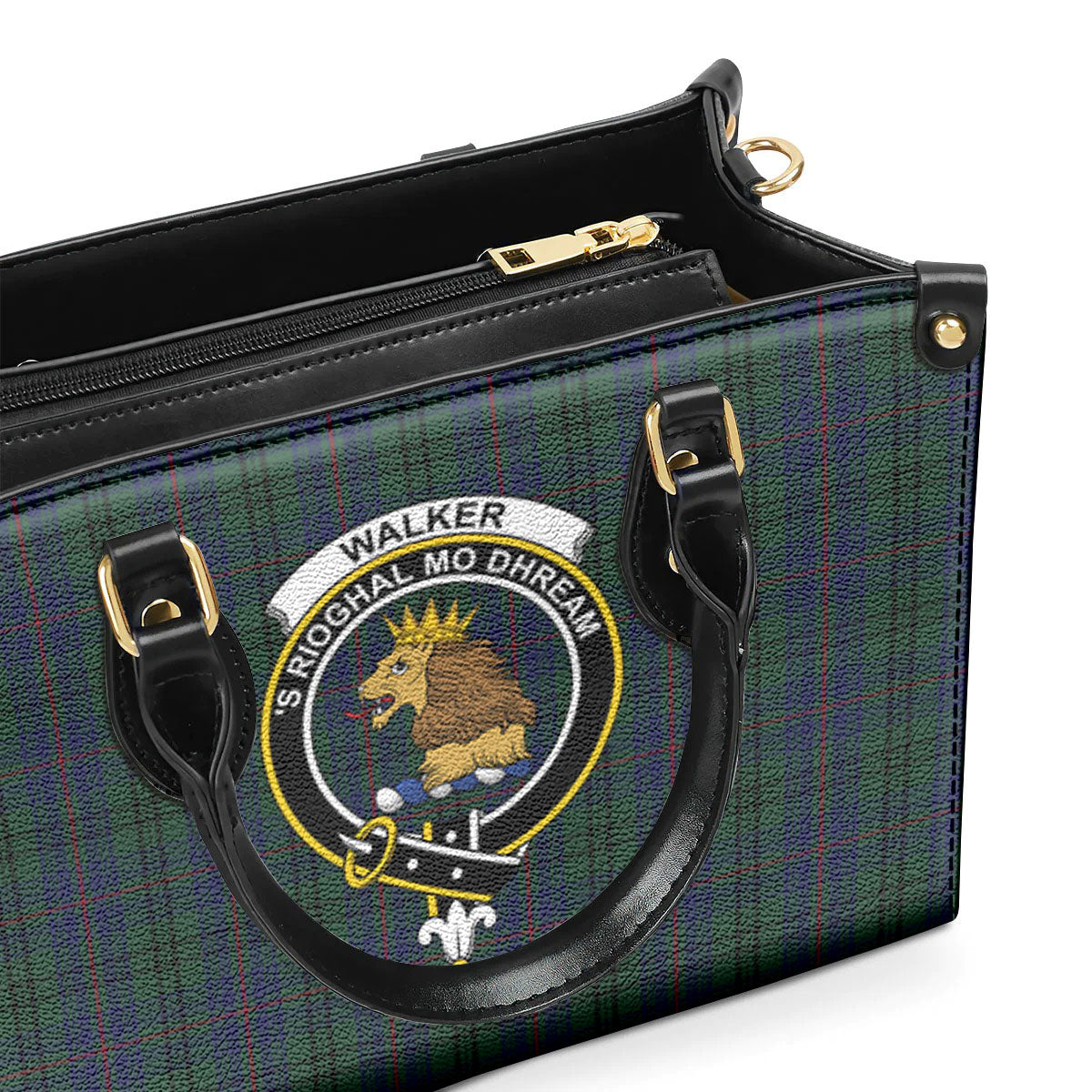 Walker Hunting Tartan Crest Leather Handbag