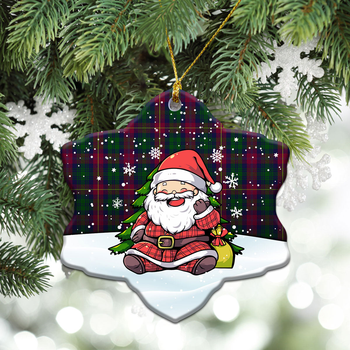 Cairns Tartan Christmas Ceramic Ornament - Scottish Santa Style