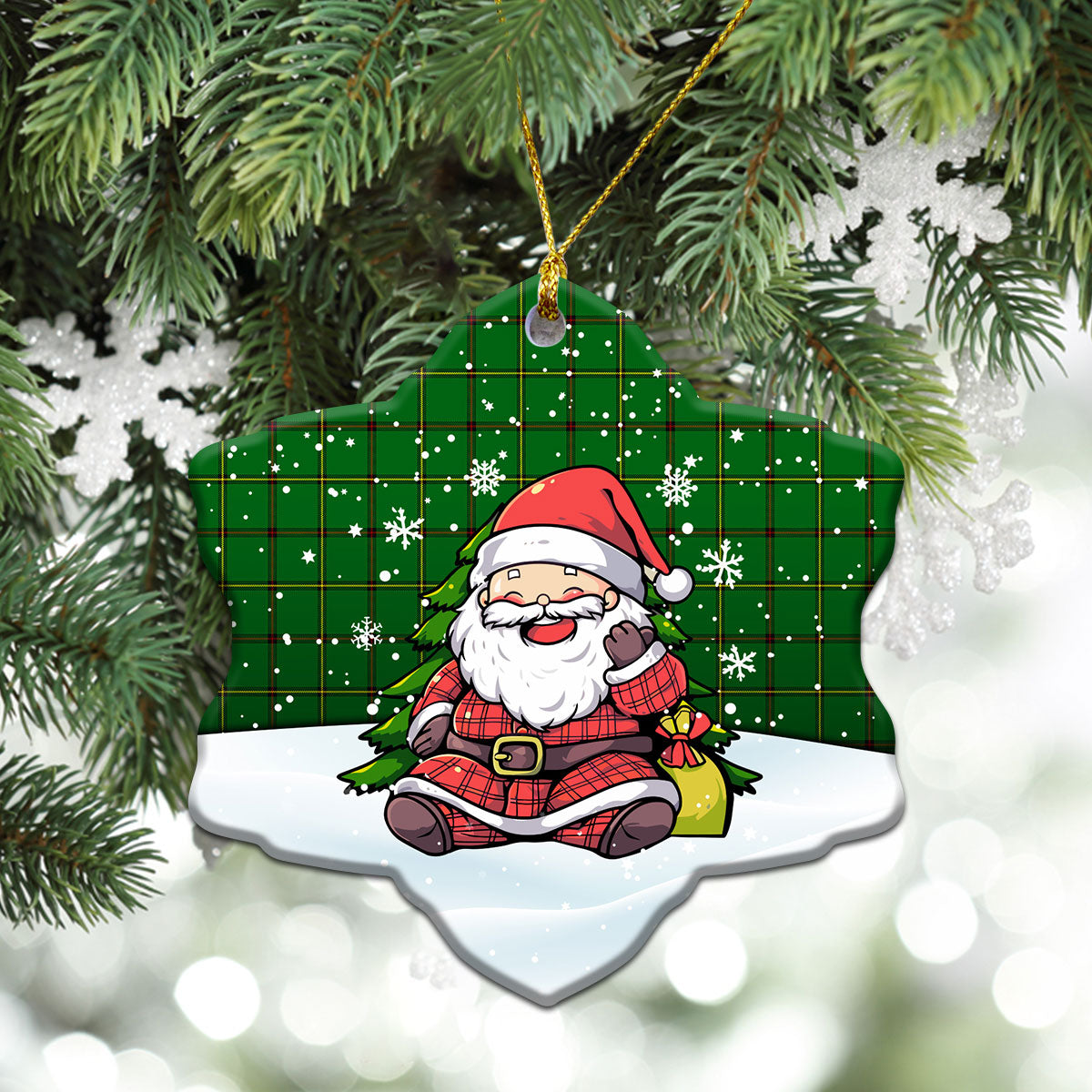 Don Tartan Christmas Ceramic Ornament - Scottish Santa Style