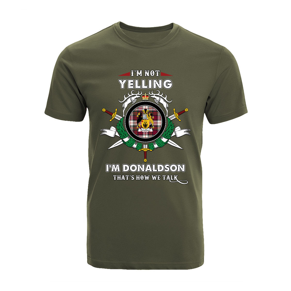 Donaldson Tartan Crest T-shirt - I'm not yelling style