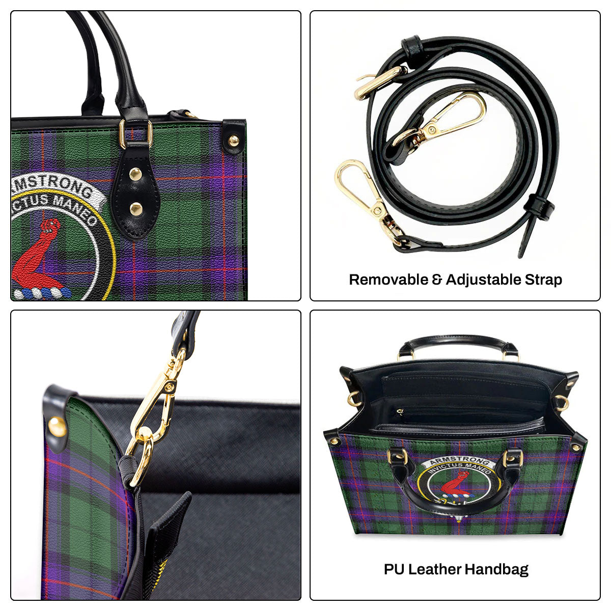 Armstrong Modern Tartan Crest Leather Handbag