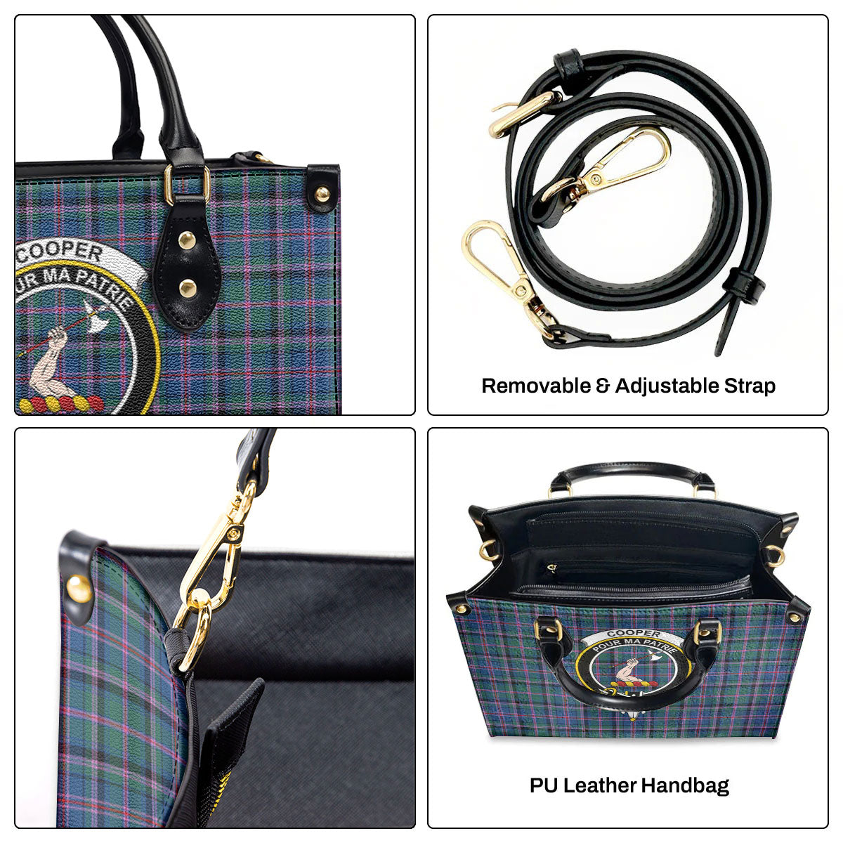 Cooper Ancient Tartan Crest Leather Handbag