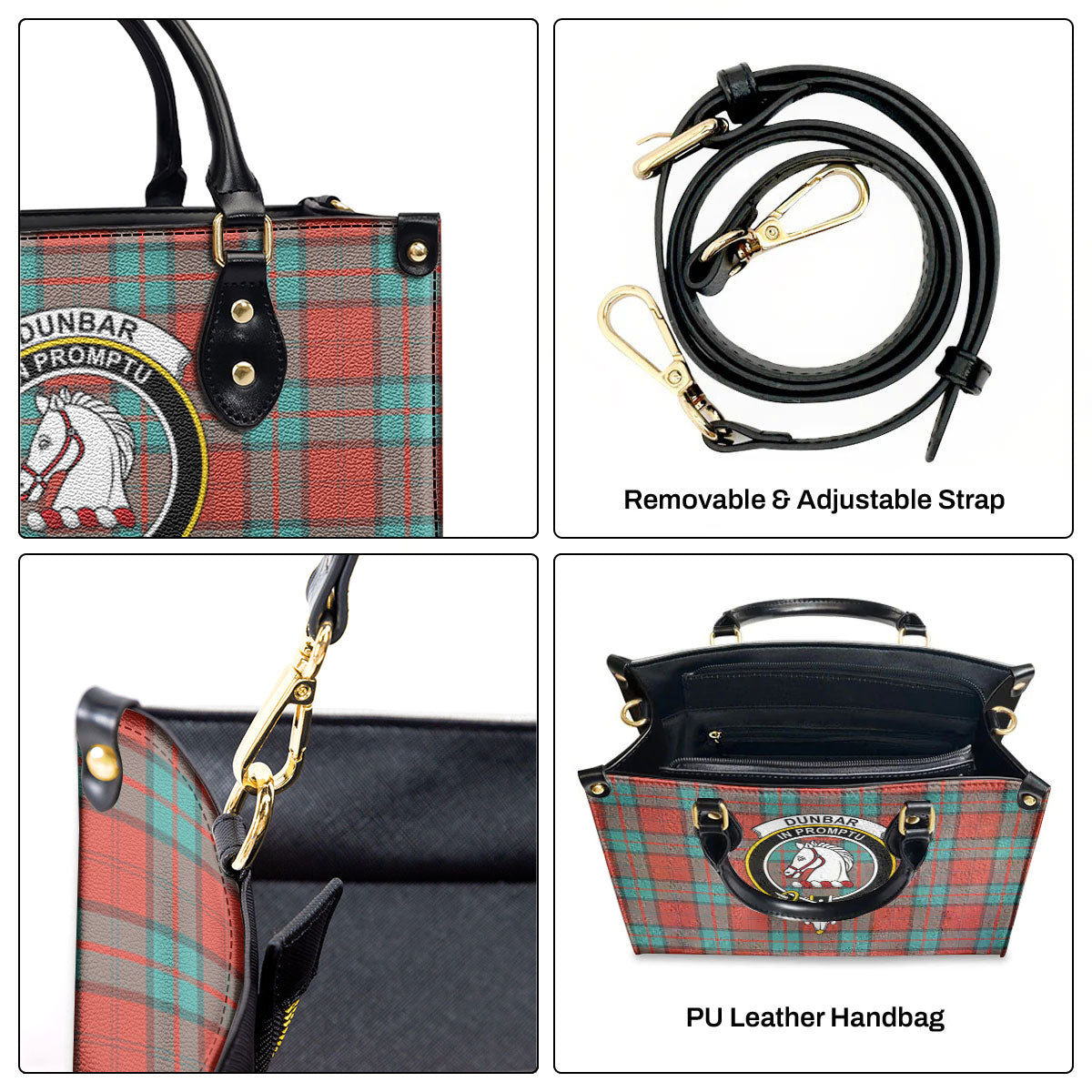 Dunbar Ancient Tartan Crest Leather Handbag