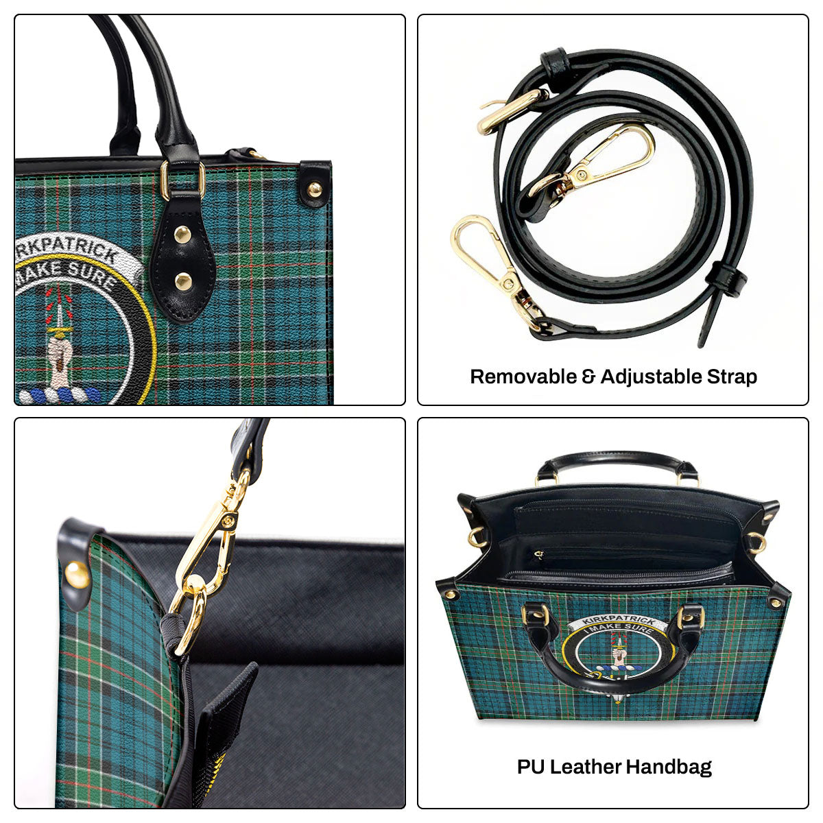 Kirkpatrick Ancient Tartan Crest Leather Handbag