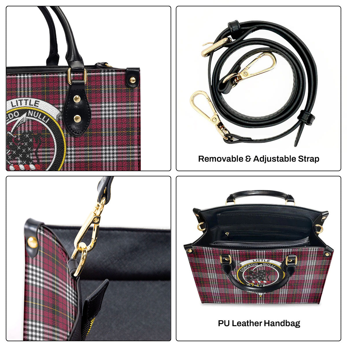 Little Tartan Crest Leather Handbag