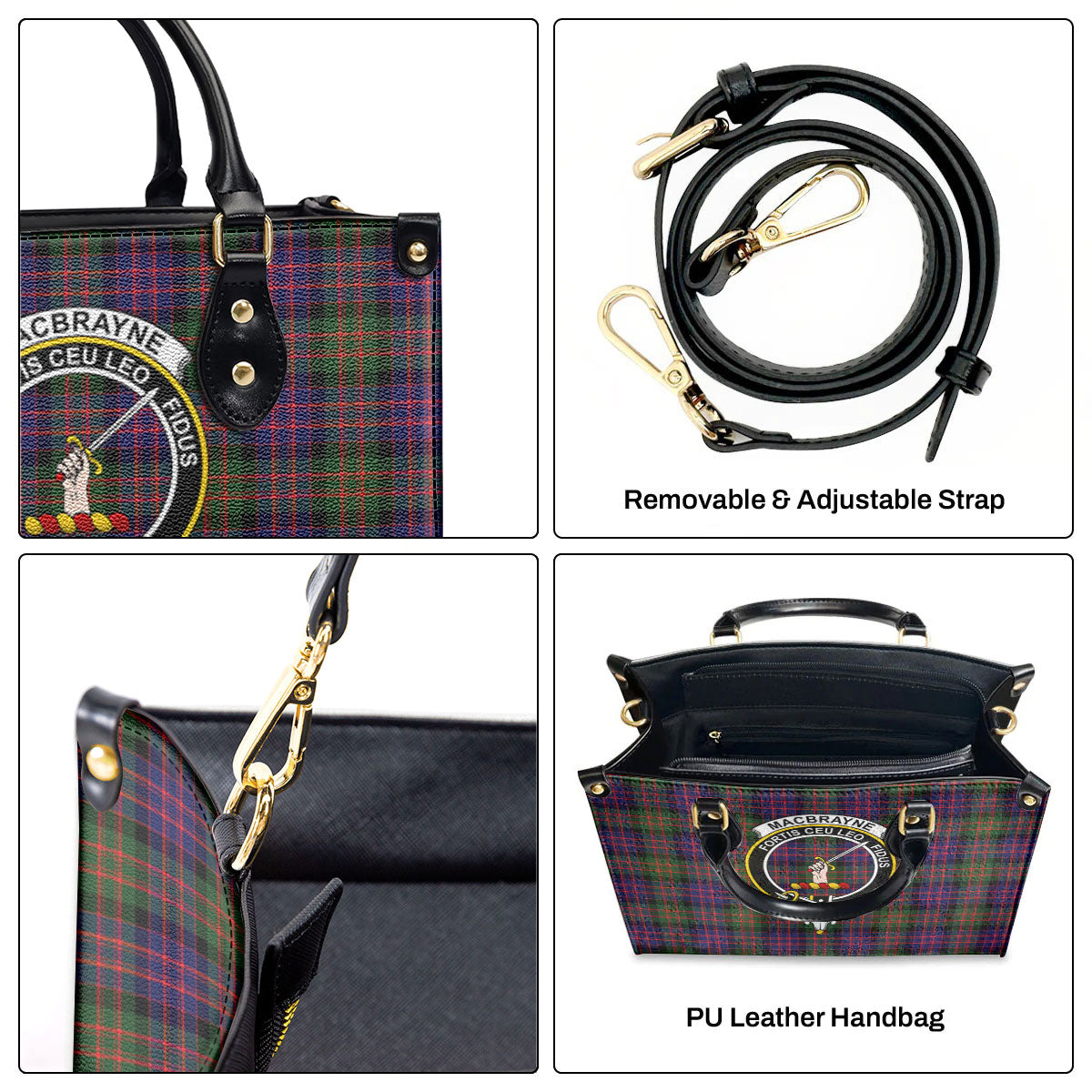 MacBrayne Tartan Crest Leather Handbag