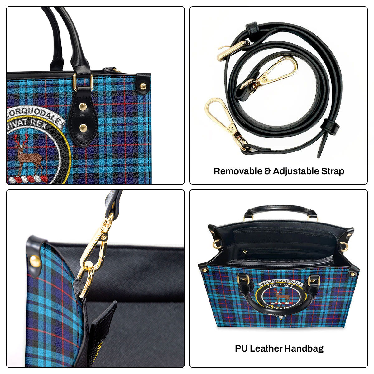 MacCorquodale Tartan Crest Leather Handbag