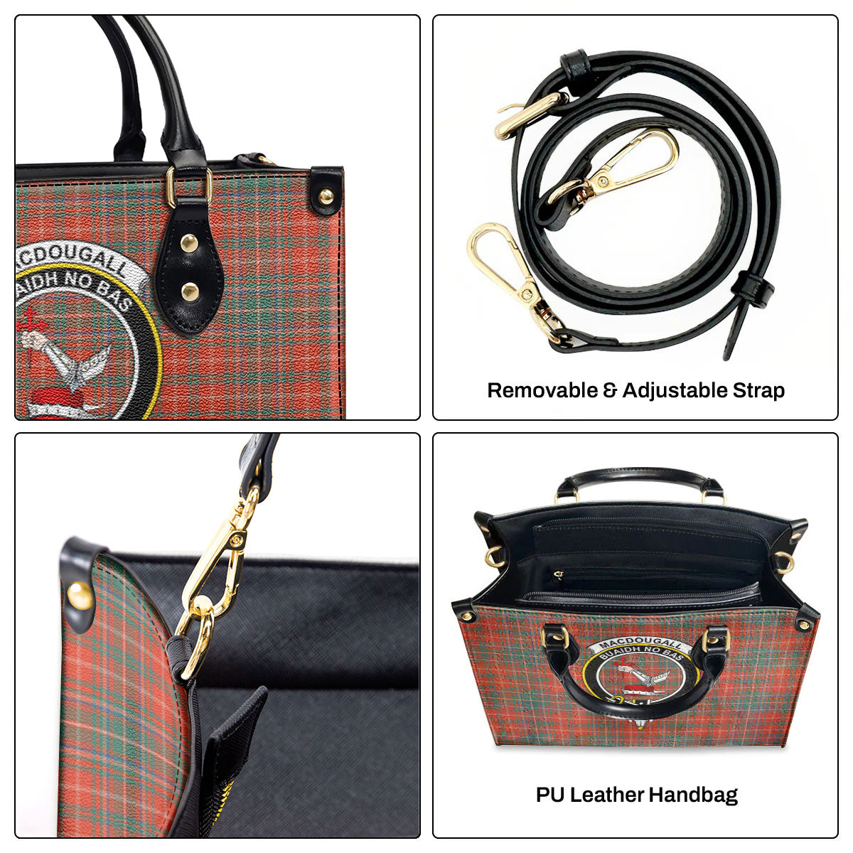 MacDougall Ancient Tartan Crest Leather Handbag