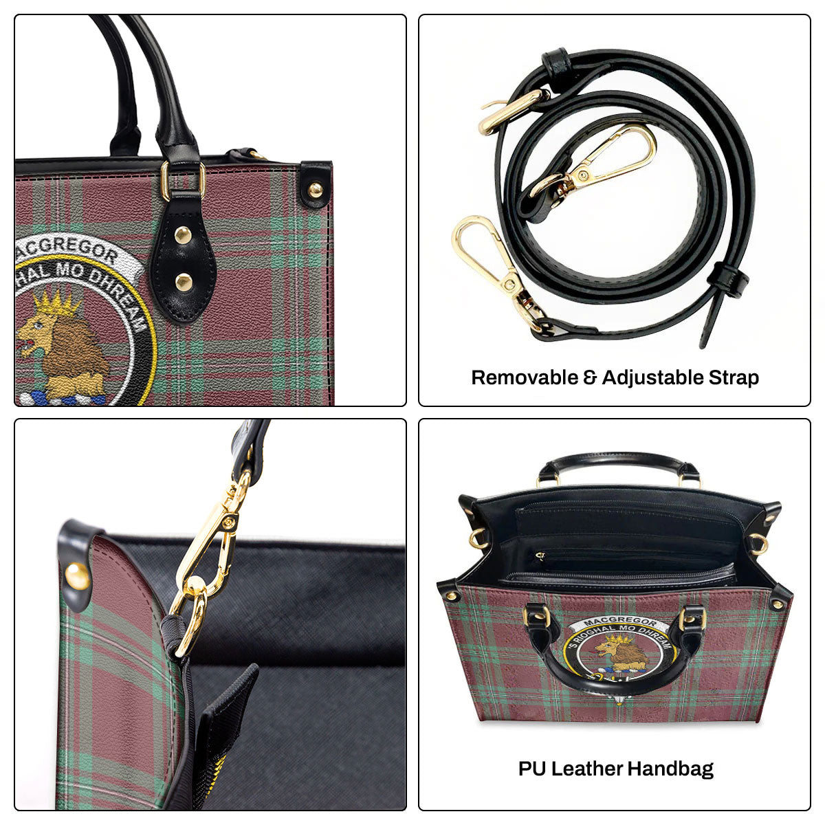 MacGregor Hunting Ancient Tartan Crest Leather Handbag