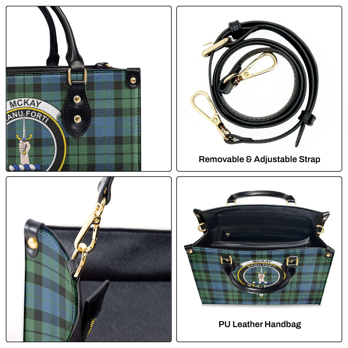 McKay Ancient Tartan Crest Leather Handbag