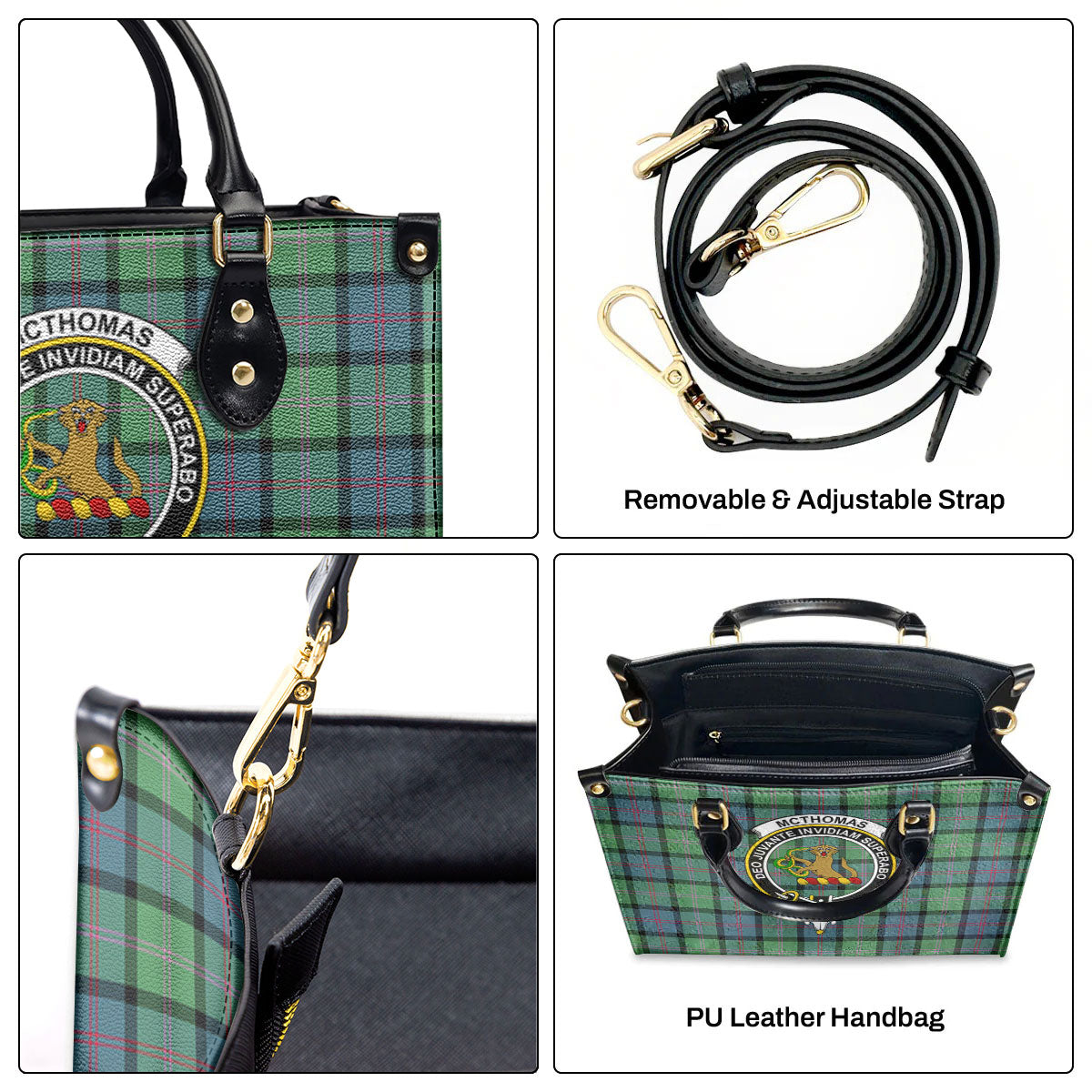 McThomas Ancient Tartan Crest Leather Handbag