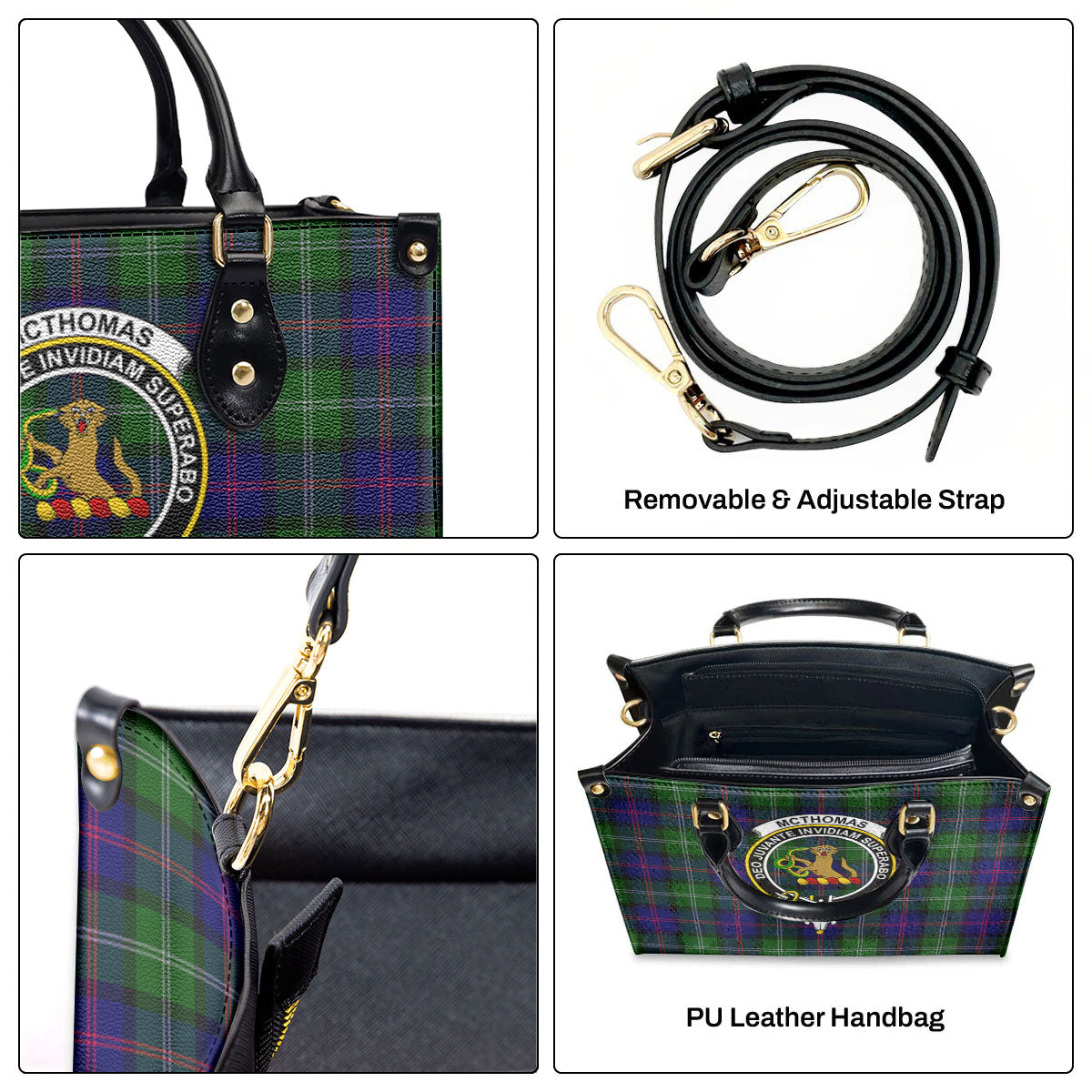 McThomas Modern Tartan Crest Leather Handbag