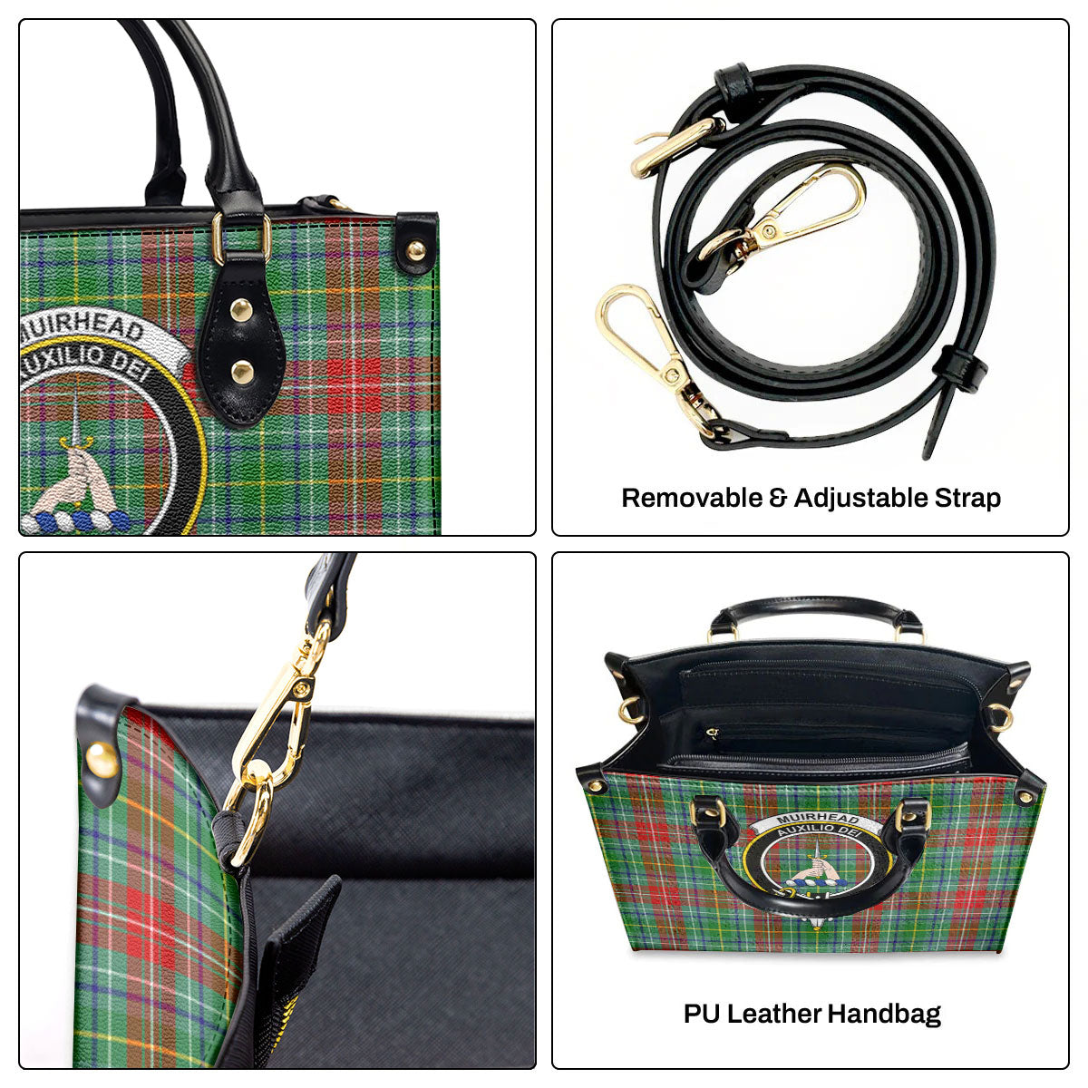 Muirhead Tartan Crest Leather Handbag