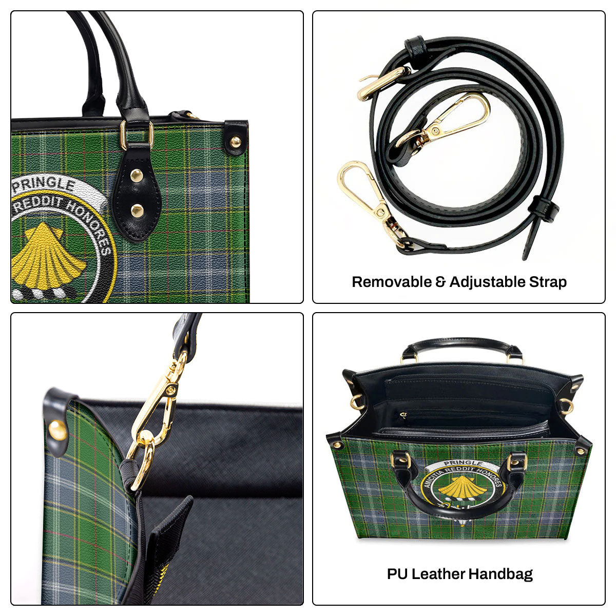 Pringle Tartan Crest Leather Handbag