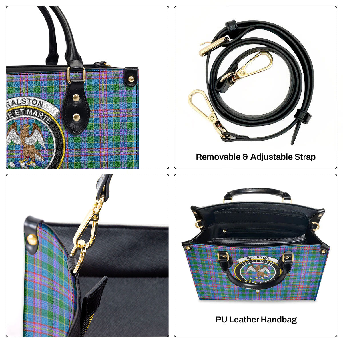 Ralston Tartan Crest Leather Handbag