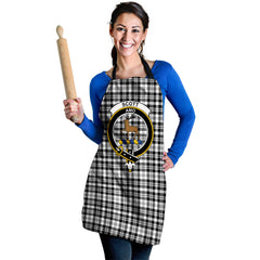 Scott Black & White Modern Tartan Crest Apron