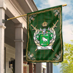 Handley Tartan Crest Garden Flag - Celtic Thistle Style