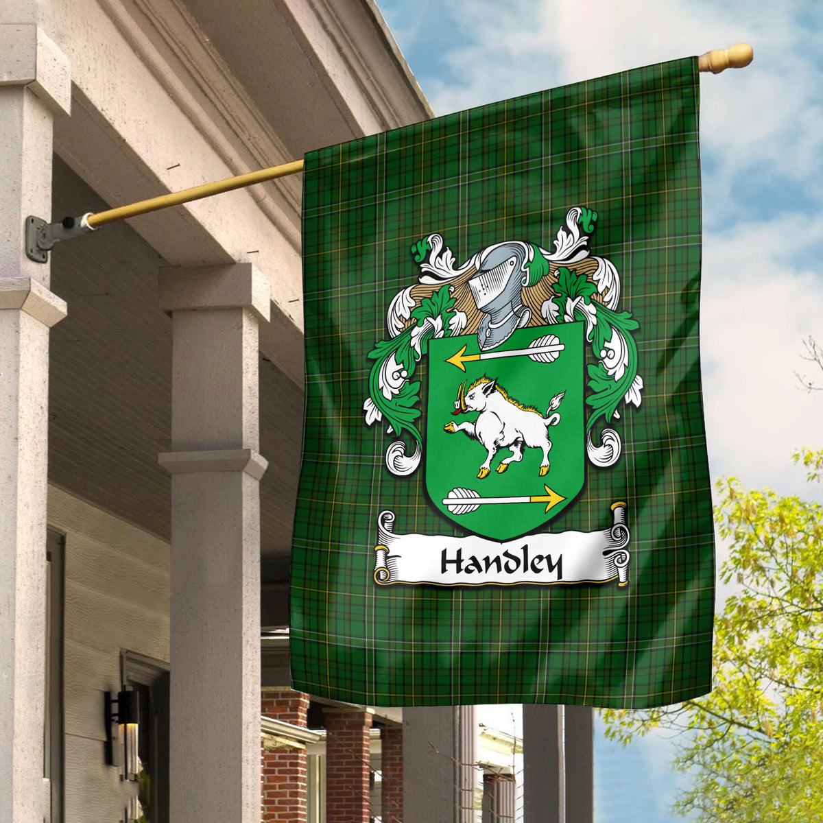 Handley Tartan Crest Garden Flag