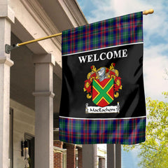 MacEachern Tartan Crest Black Garden Flag