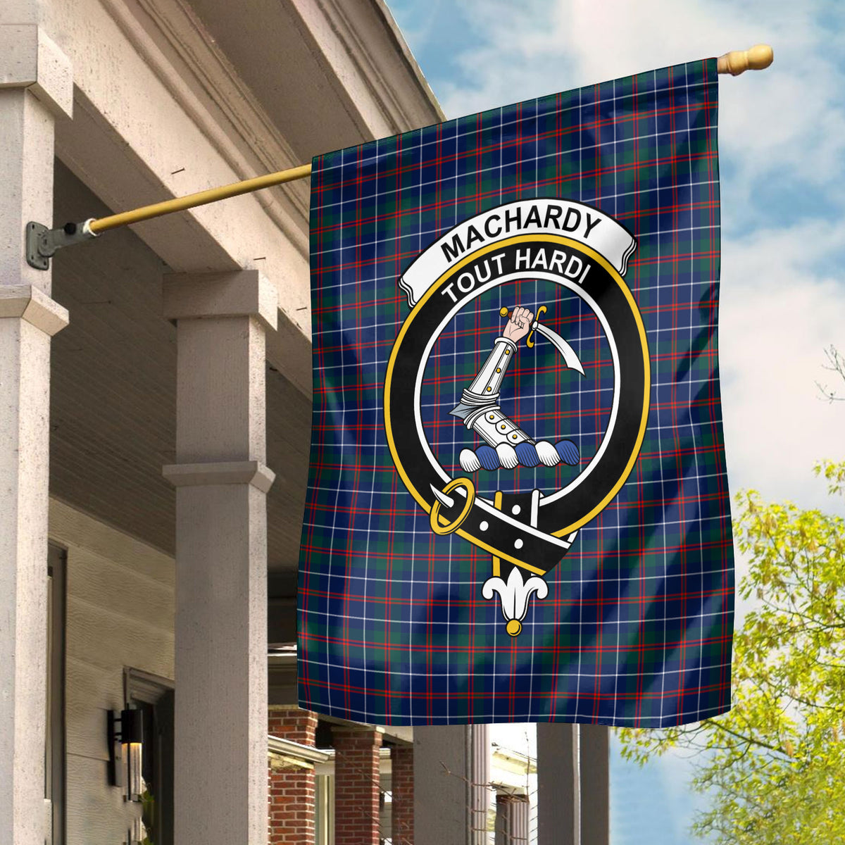 MacHardy Modern Tartan Crest Garden Flag