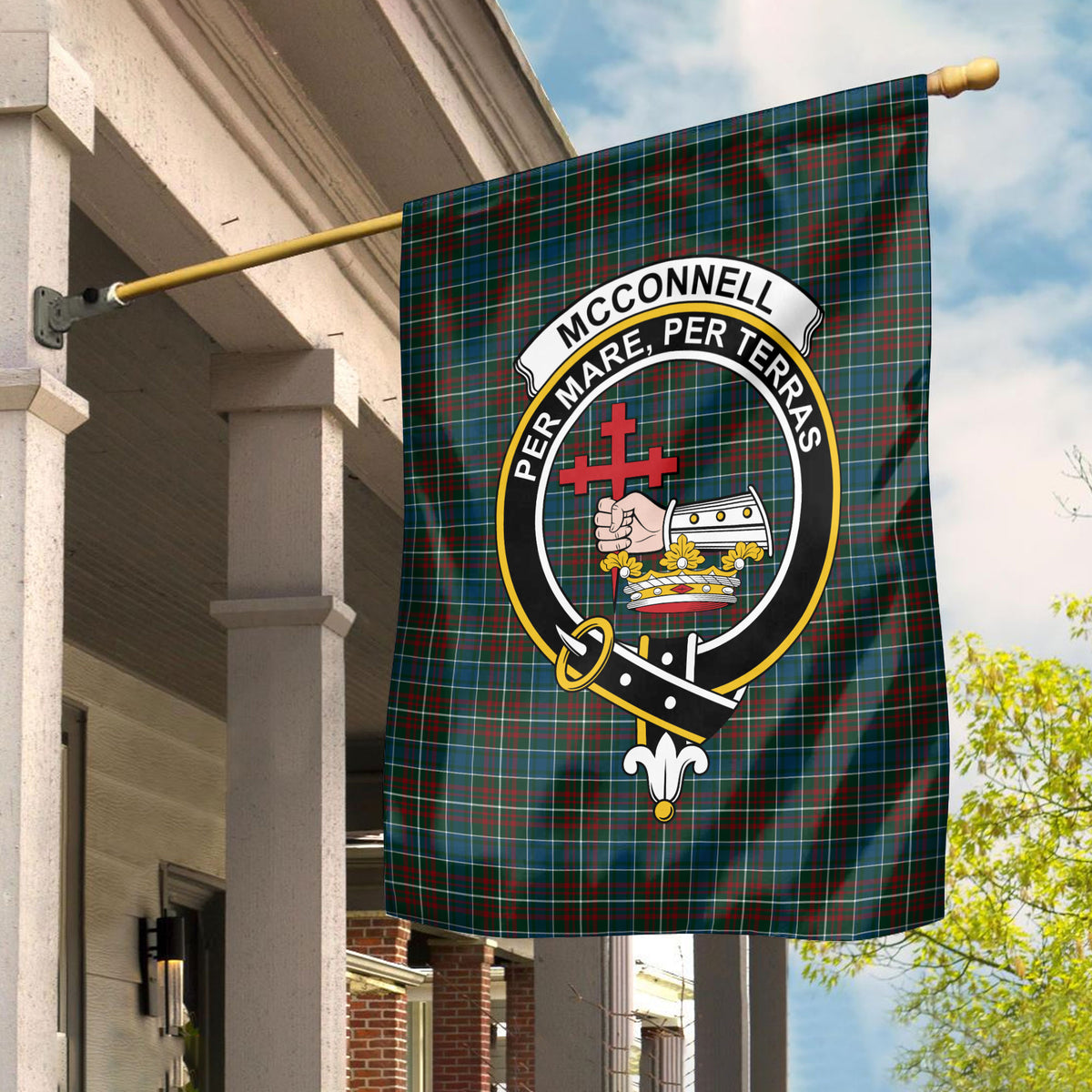 McConnell Tartan Crest Garden Flag