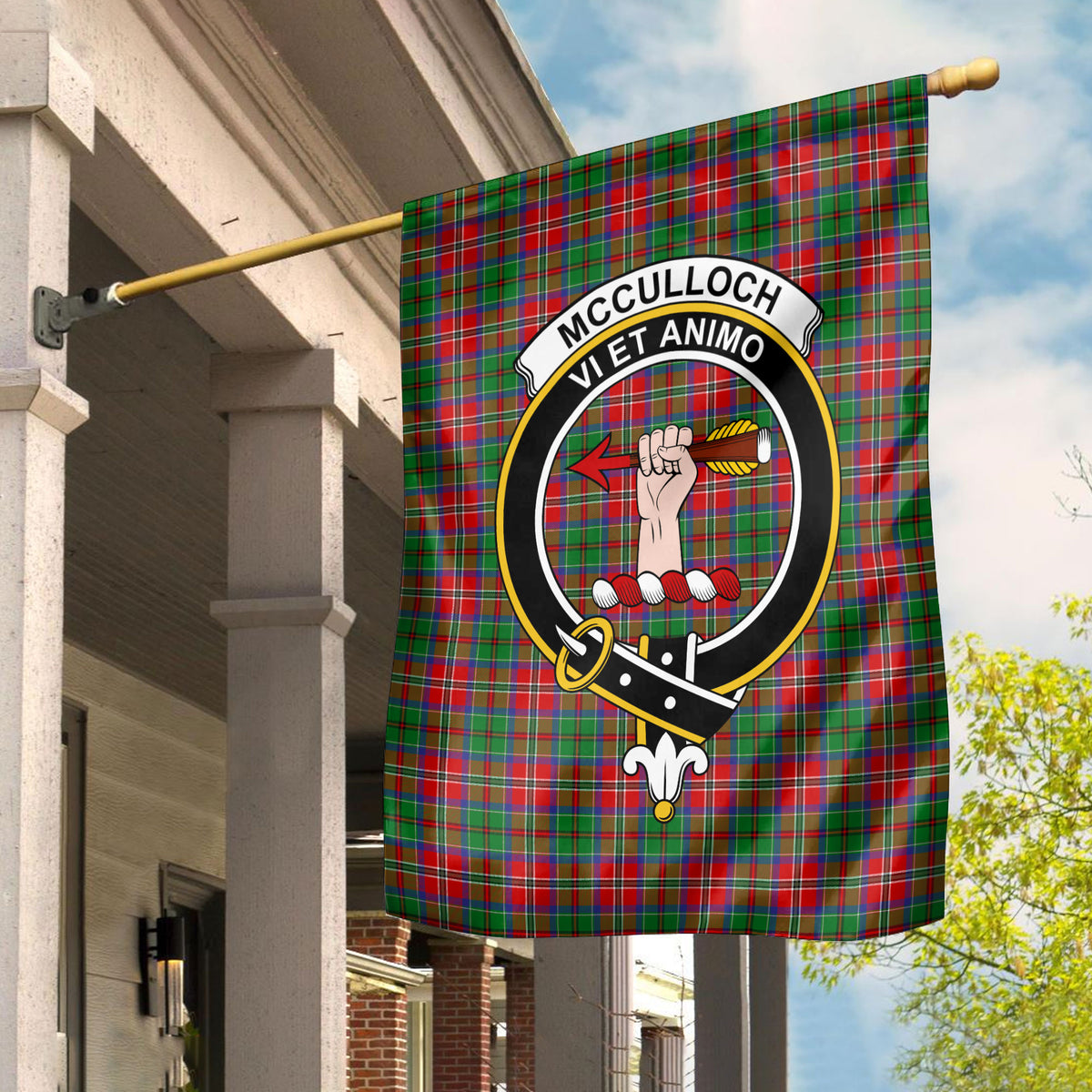 McCulloch Tartan Crest Garden Flag