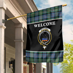 McDonell Ancient Tartan Crest Black Garden Flag