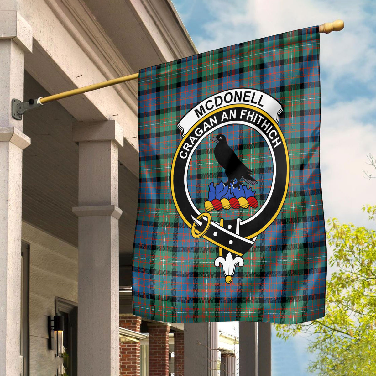 McDonell Ancient Tartan Crest Garden Flag