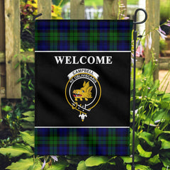 Campbell Modern Tartan Crest Black Garden Flag