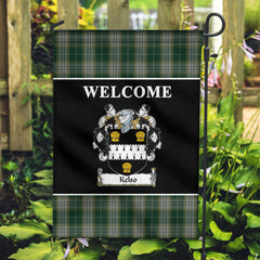 Kelso Tartan Crest Black Garden Flag