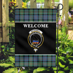 McDonell Ancient Tartan Crest Black Garden Flag