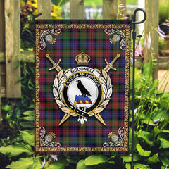 McDonell Modern Tartan Crest Garden Flag - Celtic Thistle Style