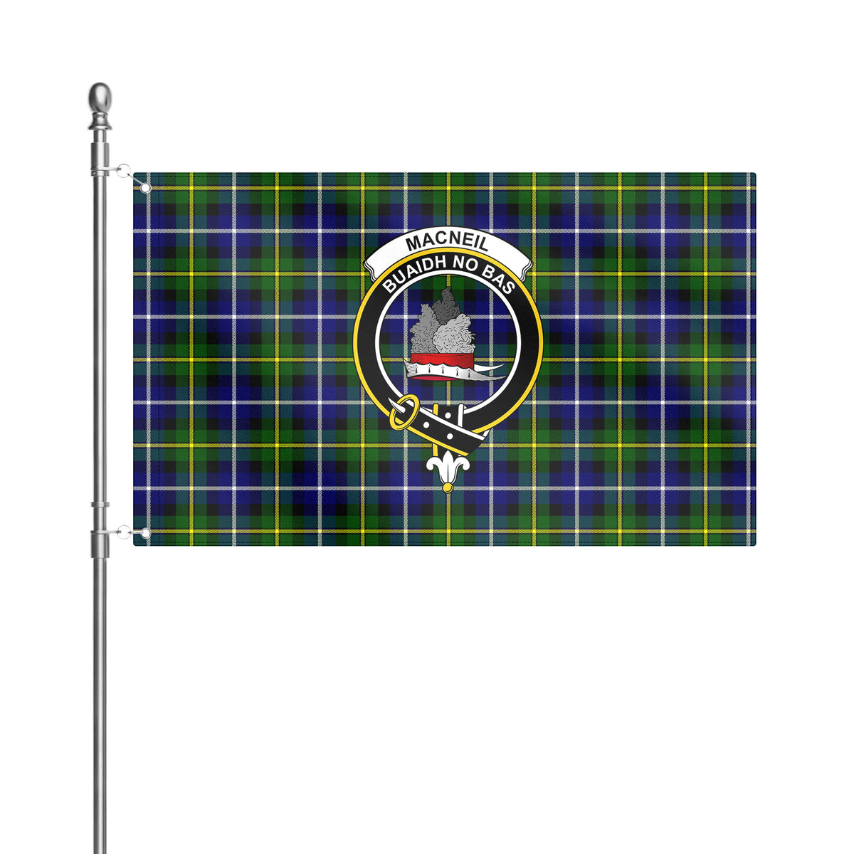 MacNeil of Barra Modern Tartan Crest House Flag