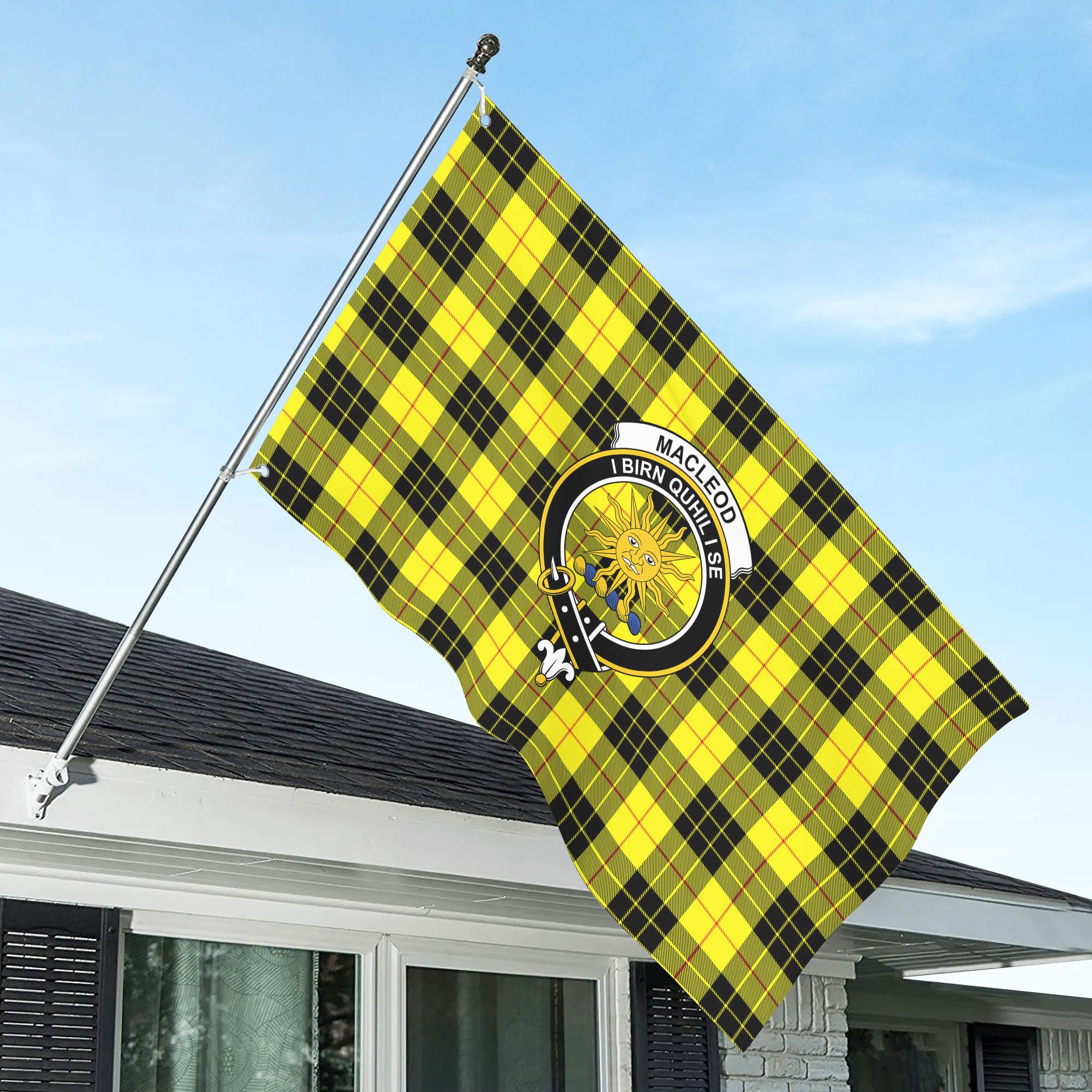 MacLeod of Lewis Modern Tartan Crest House Flag